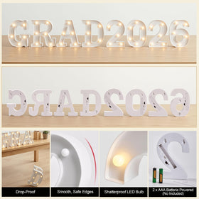 OLANRUN GRAD 2026 letters powered by batteries for cordless use