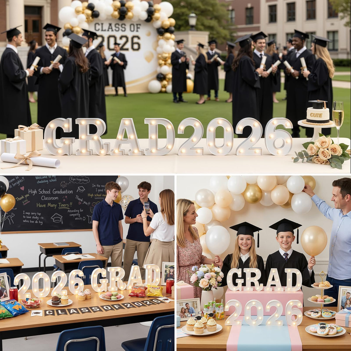 OLANRUN GRAD 2026 letters robust build ideal for milestone celebrations