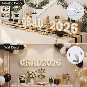 OLANRUN GRAD 2026 letters LED glow creates soft ambiance for party