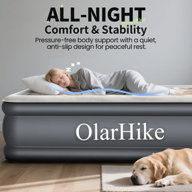 OlarHike 18-inch raised air bed offers plush support for guests.
