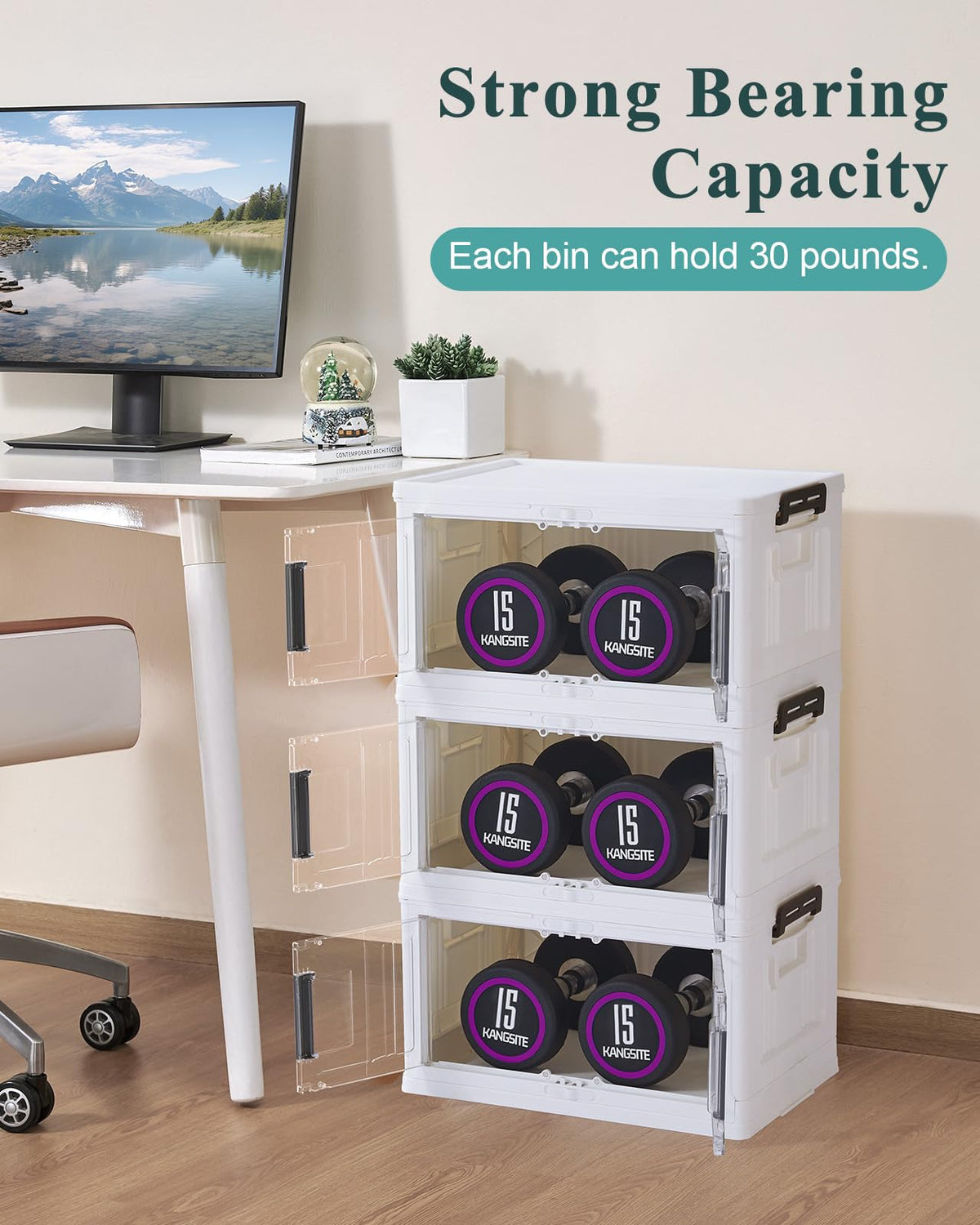 OlarHike bin with dual doors provides quick access to contents.
