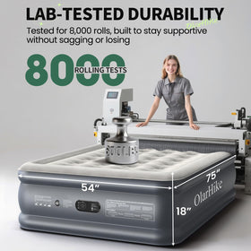 OlarHike spacious 75x54 inch mattress for roomy overnight stays.