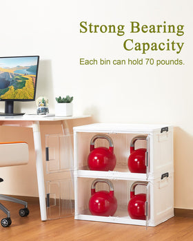 OlarHike 76QT bin with stacking grooves for secure shelving.