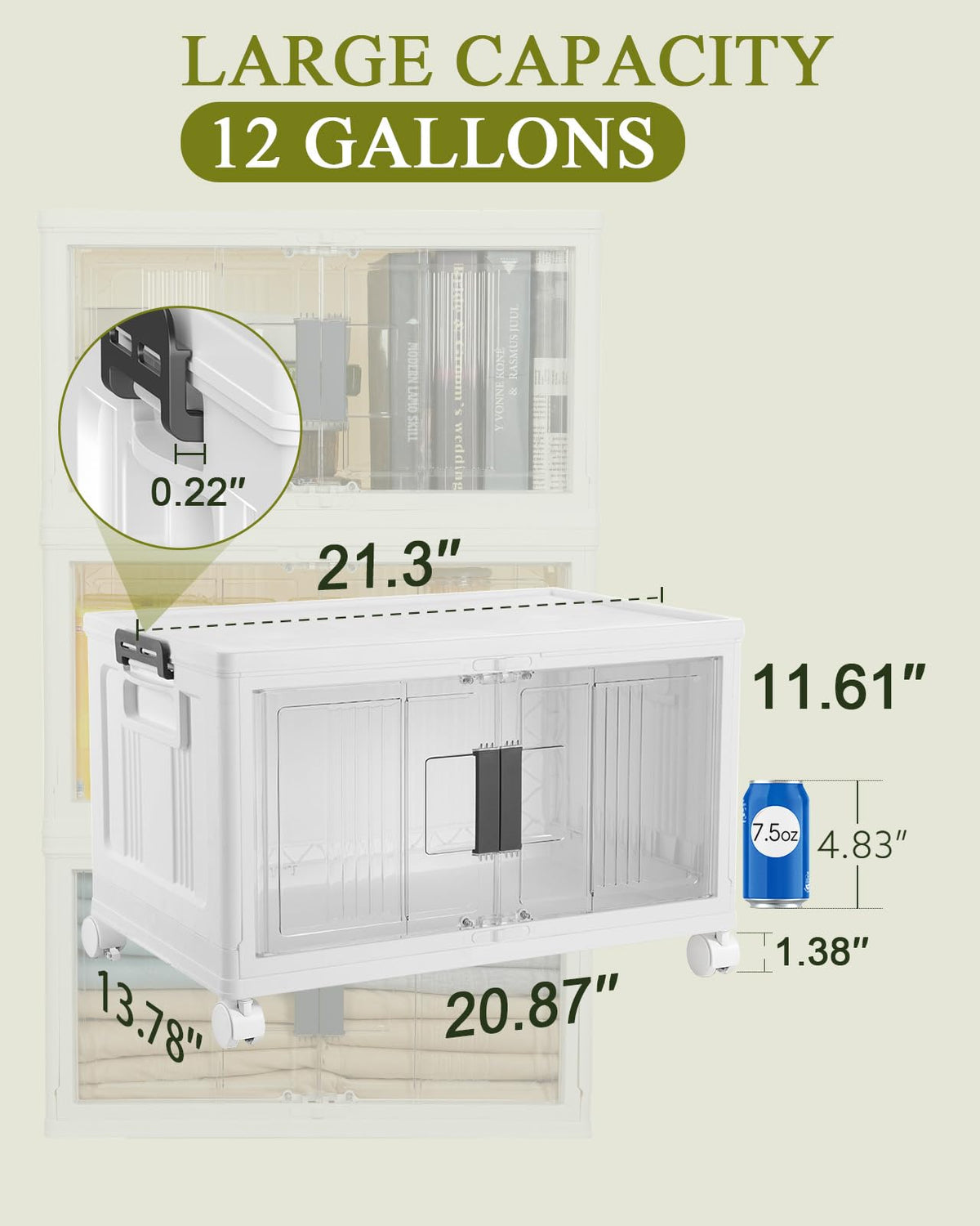 OlarHike heavy-duty storage bin supports up to 150 pounds for sturdy organization.