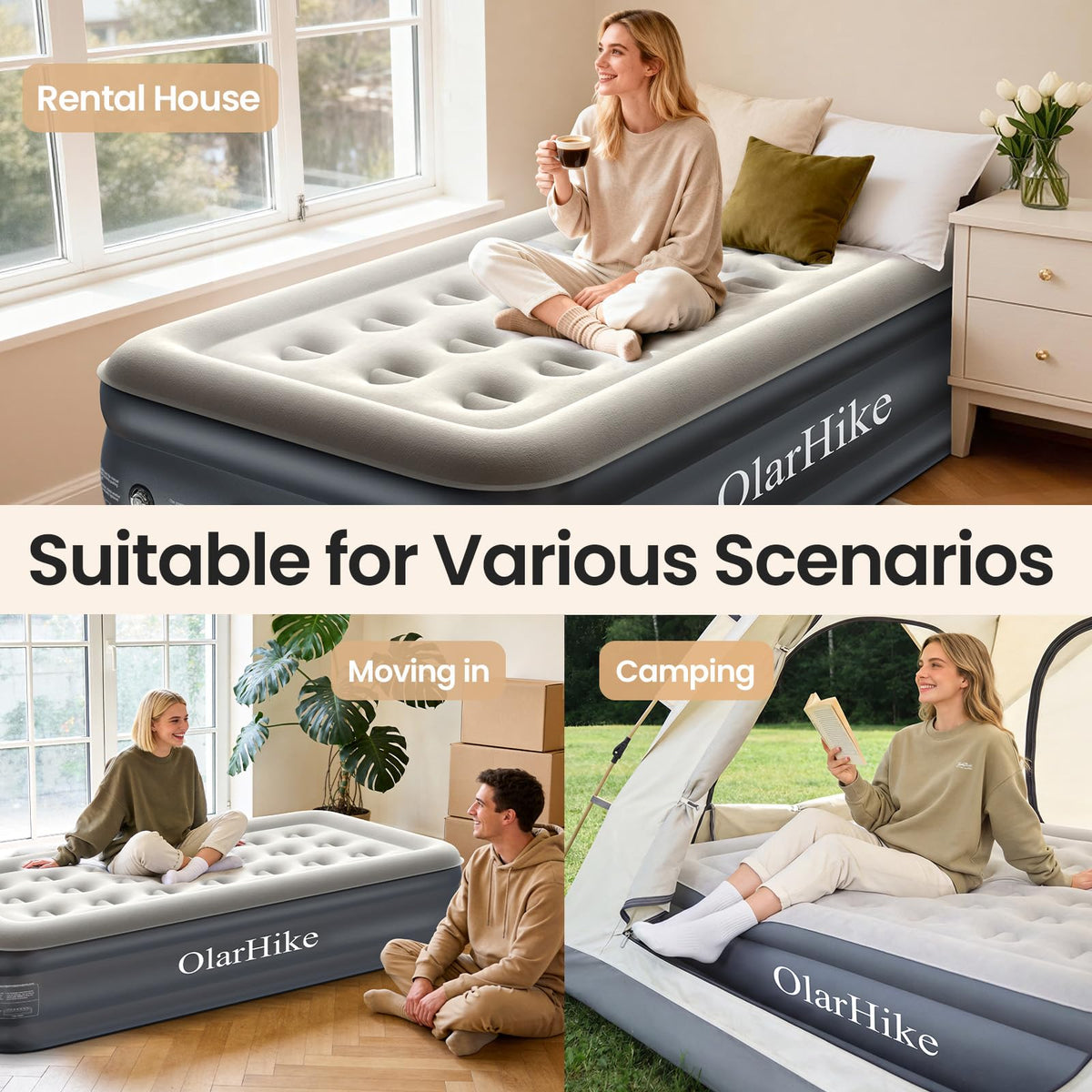 OlarHike mattress with carry bag highlighting portability for camping and travel