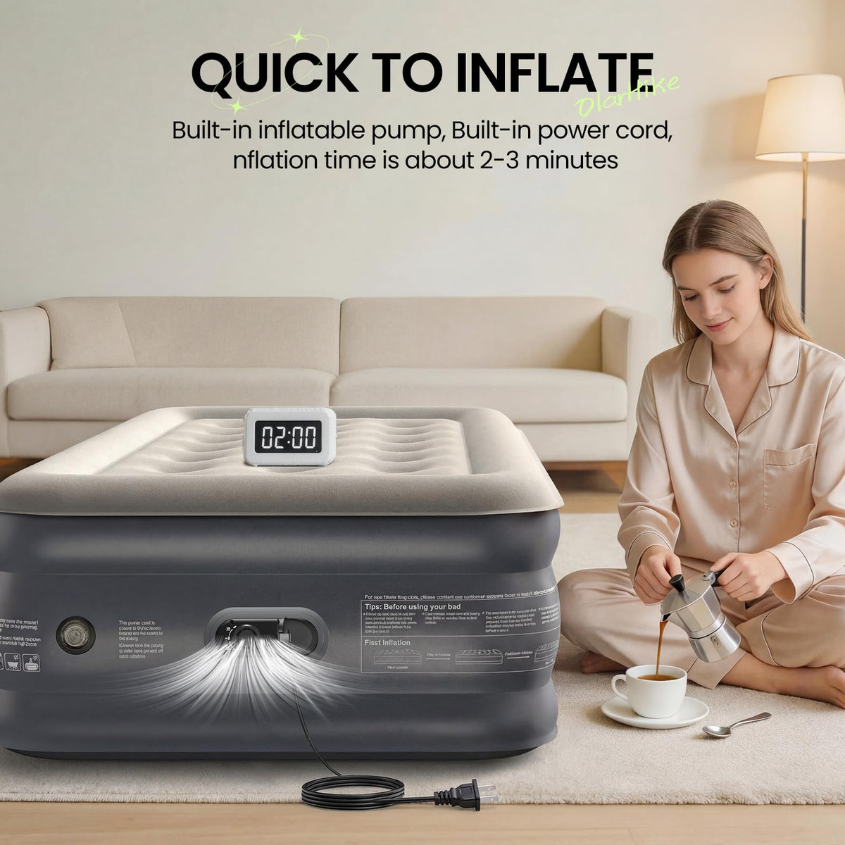 OlarHike mattress size 75x39x18 inches offering roomy sleeping space