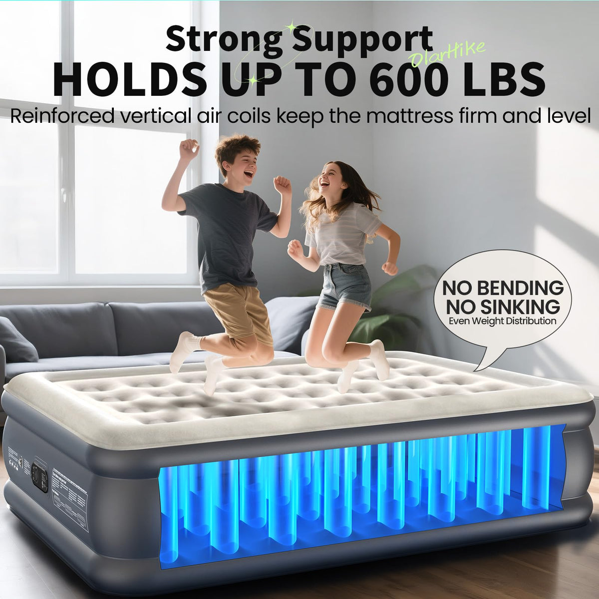 OlarHike non-slip bottom keeps the mattress steady on any floor.