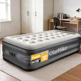 OlarHike Twin Air Mattress with built-in pump ready for quick setup and raised comfort