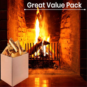 Old Potters Hickory packaged firewood bundle ready for storage and transport.