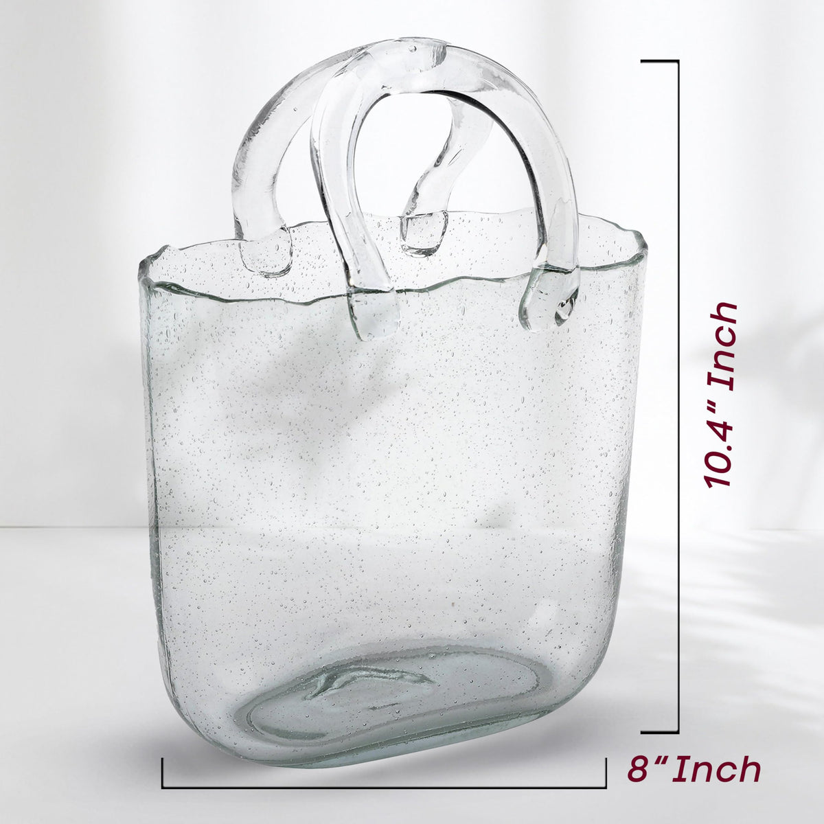OLEEK handmade glass purse vase adds artisanal flair