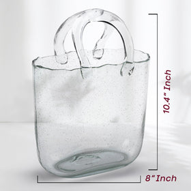 OLEEK handmade glass purse vase adds artisanal flair