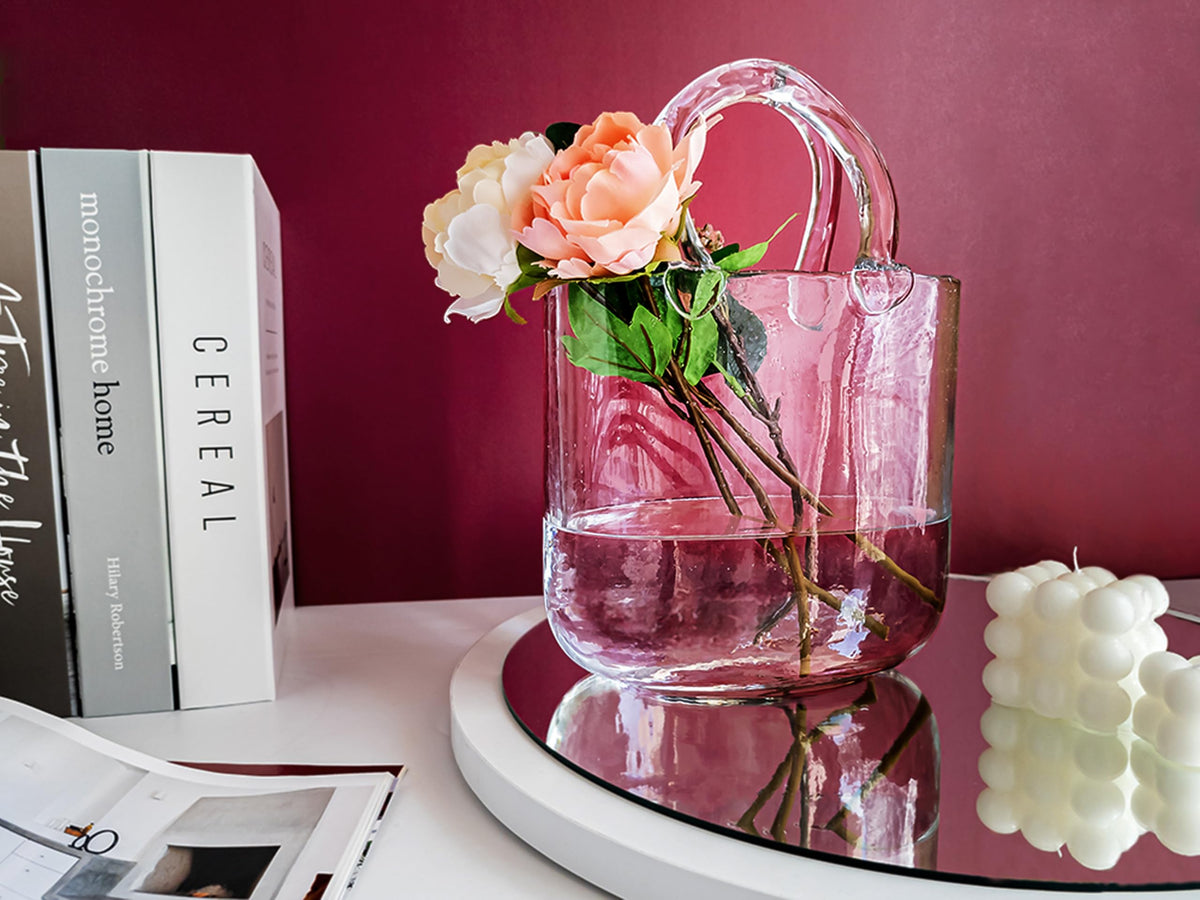 OLEEK purse vase flower display for bright stems