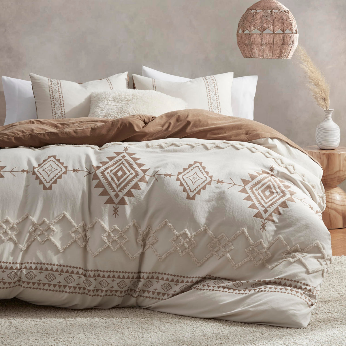 Oli Anderson boho duvet cover queen with geometric pattern for stylish bedroom decor