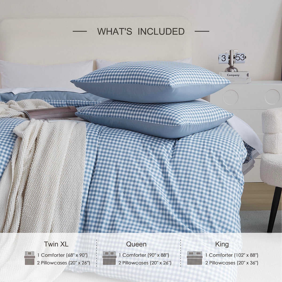 Oli Anderson King set displayed with two pillowcases for coordinated styling.