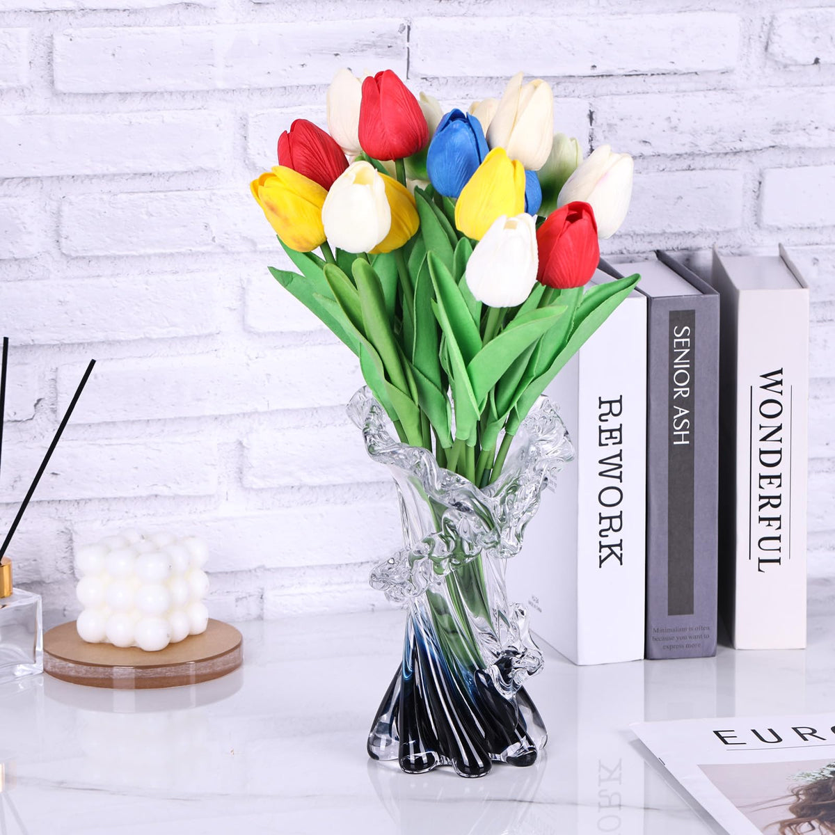 oliruim 8-inch-height vase suitable for tables and mantels