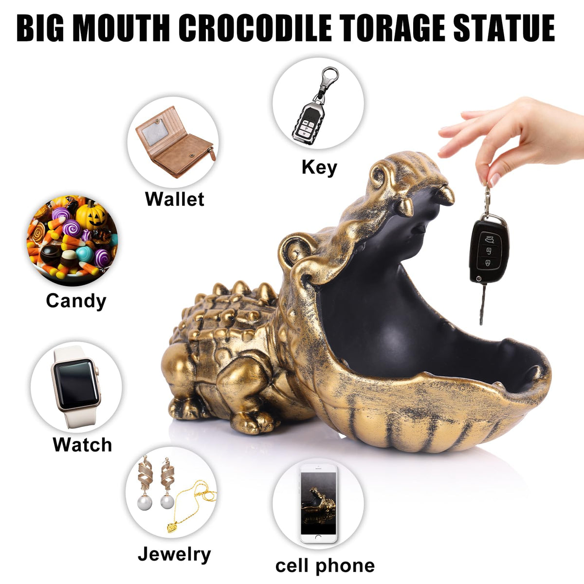 oliruim alligator jewelry holder for rings and bracelets