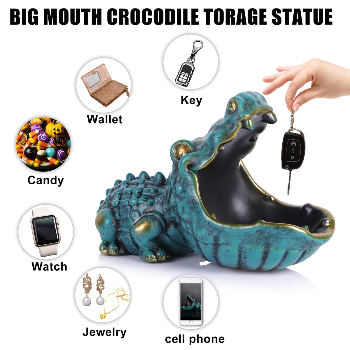 oliruim alligator living room trinket container blends charm and function.
