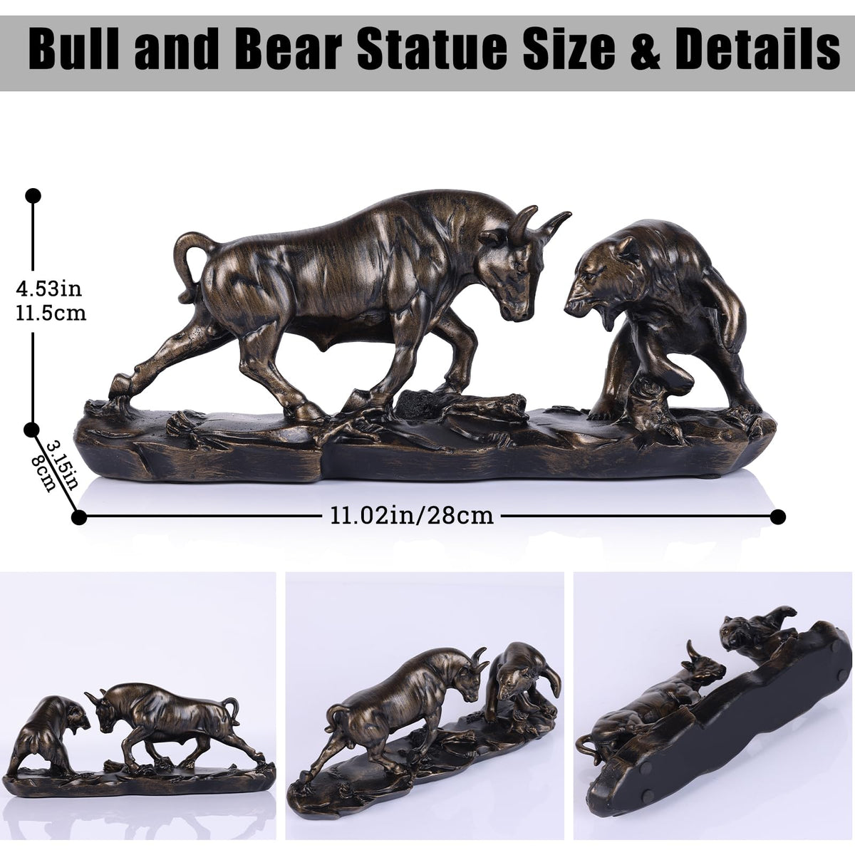 oliruim bear market figurine on bookshelf decor