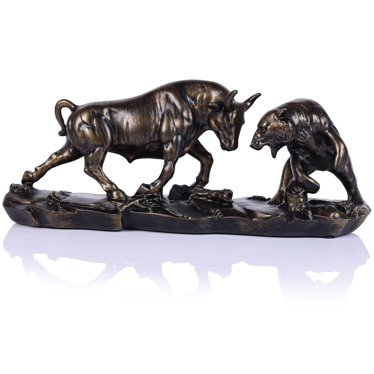 oliruim bull-bear statue wall decor for office ambiance and energy