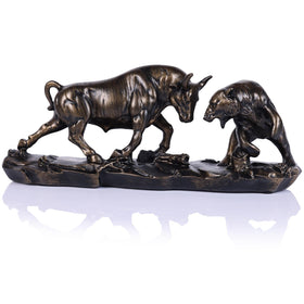 oliruim bull-bear statue wall decor for office ambiance and energy