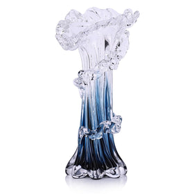 oliruim hand-blown blue glass vase with ocean-inspired form for coastal living spaces.