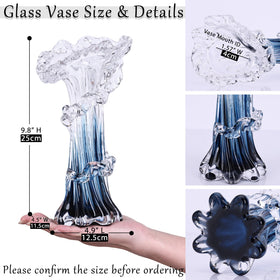 oliruim ruffled-edge blue vase adds elegance and refines any table display.
