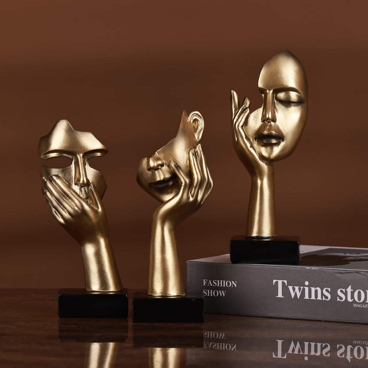 oliruim black-gold statues suitable for living rooms and offices