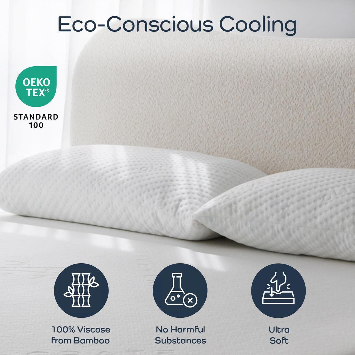 Olive + Crate bamboo viscose fabric close-up highlights cooling comfort