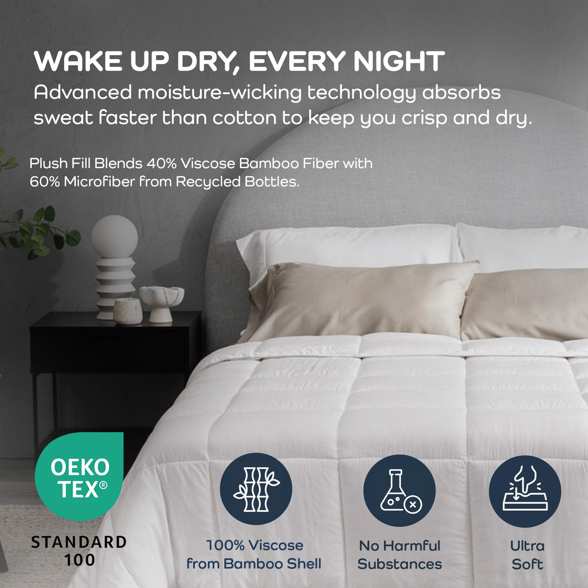 Olive + Crate cooling duvet insert helps regulate temperature for hot sleepers.