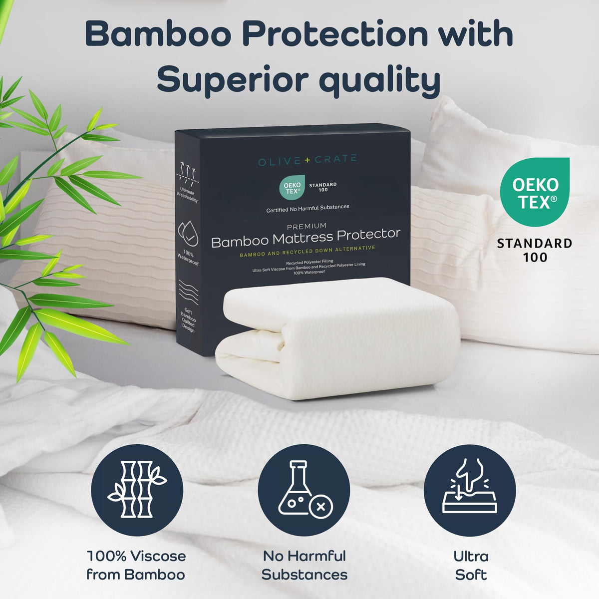 Olive + Crate cooling viscose bamboo layer for breathable comfort