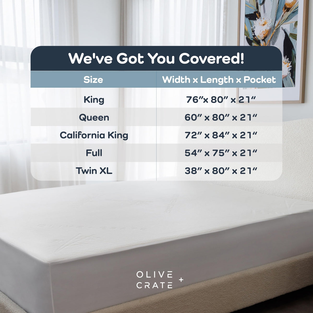 Olive + Crate dust and pollen protection for cleaner sleep environment