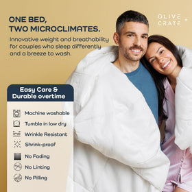 Olive + Crate eco-friendly duvet insert supports sustainable bedding choices.