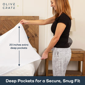 Olive + Crate hypoallergenic barrier reduces dust and pollen buildup