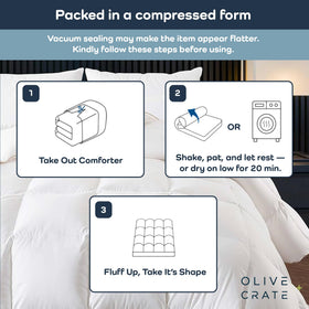Olive + Crate machine washable care label highlights easy cleaning