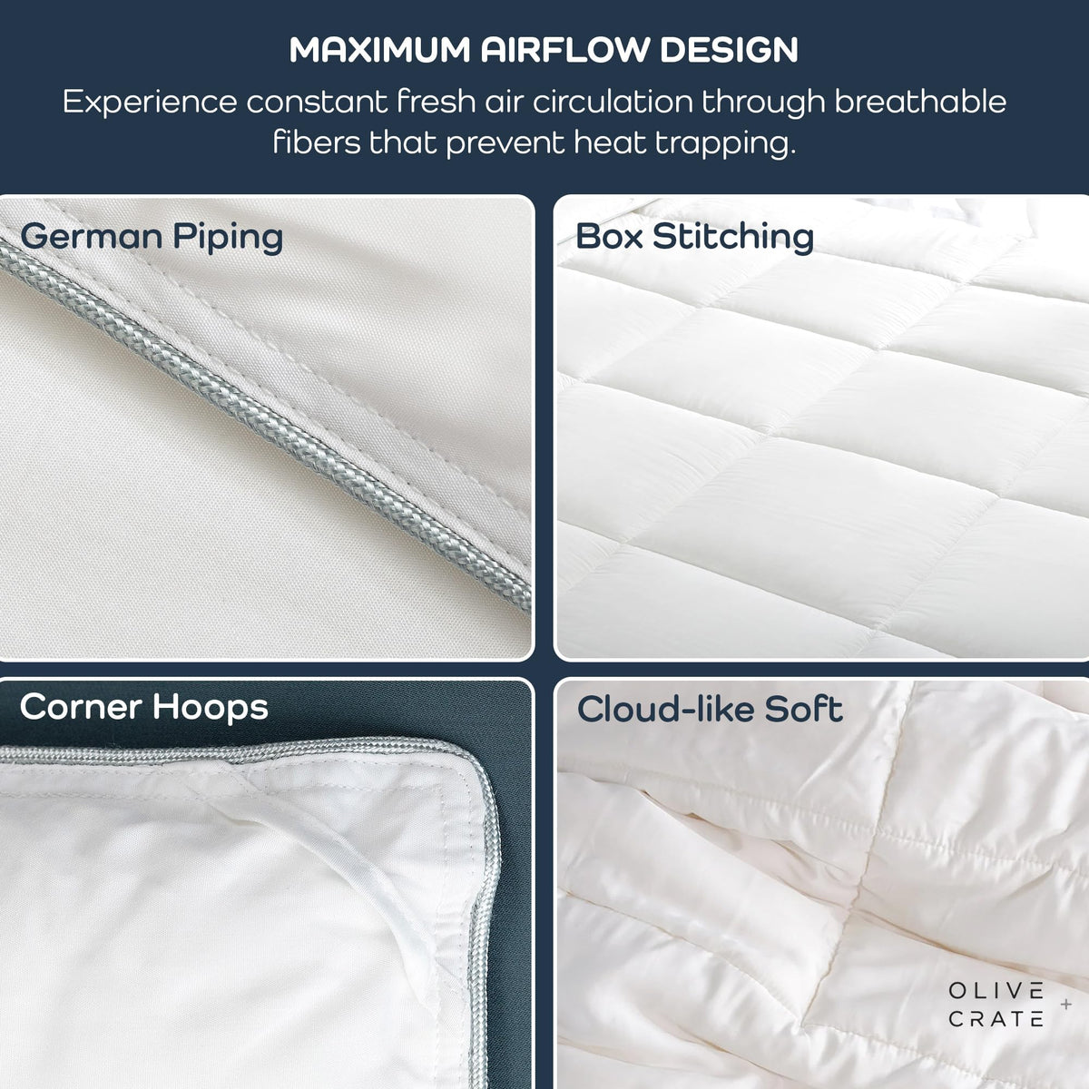 Olive + Crate machine washable comforter stays soft after washes.