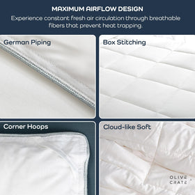 Olive + Crate machine washable comforter stays soft after washes.