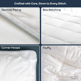 Olive + Crate corner ties detail on oversized king comforter
