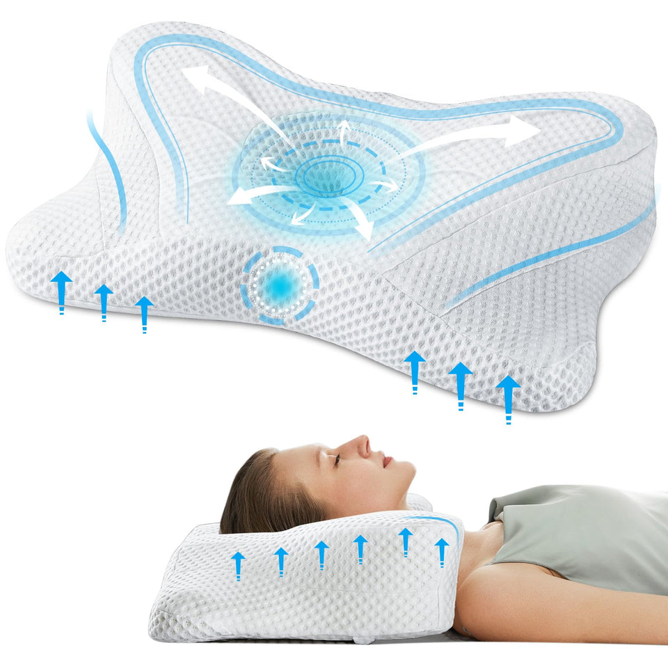 OLIXIS cervical neck pillow contour supports posture and neck alignment