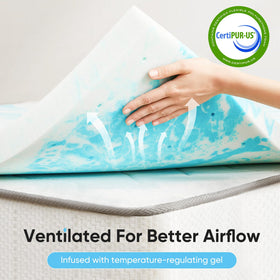 OLIXIS cooling-gel-infused-layer-topper keeps the surface cool and comfortable.