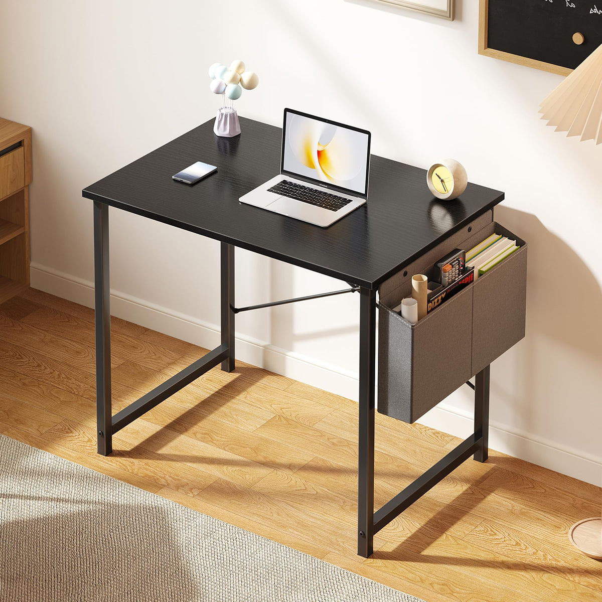 OLIXIS desk showing reversible side storage bag for organization