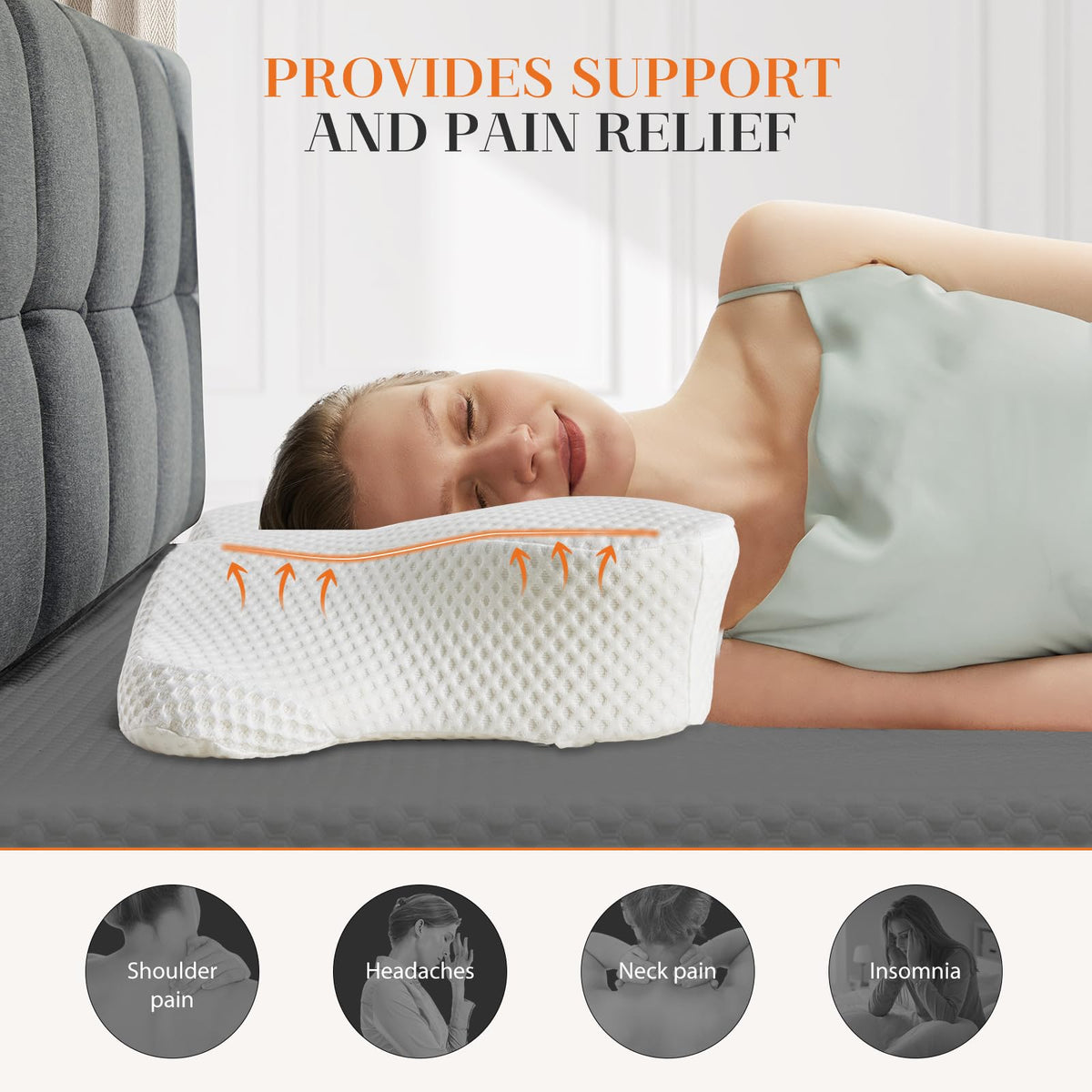 OLIXIS high-density memory foam core adapts to head and neck shape