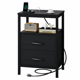 OLIXIS nightstand with charging station keeps devices powered within easy reach