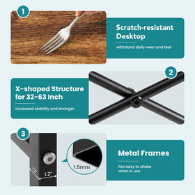 OLIXIS study desk top view showcases scratch-resistant, waterproof surface easy to wipe clean.