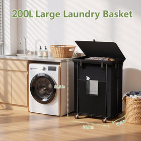 Olldide 220L capacity hamper demonstrates large load and organized space.