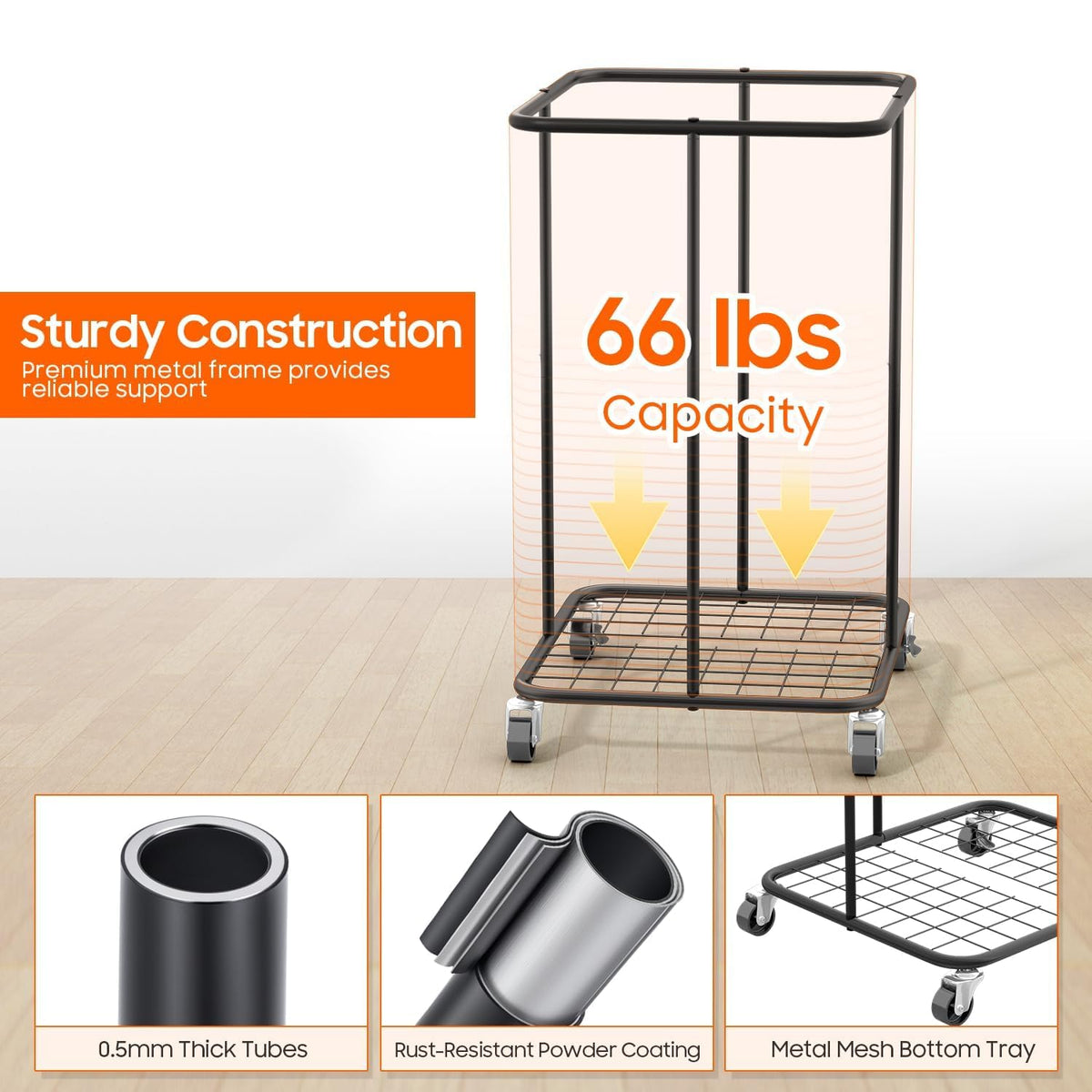 Olldide 150L capacity with tall dimensions for large loads