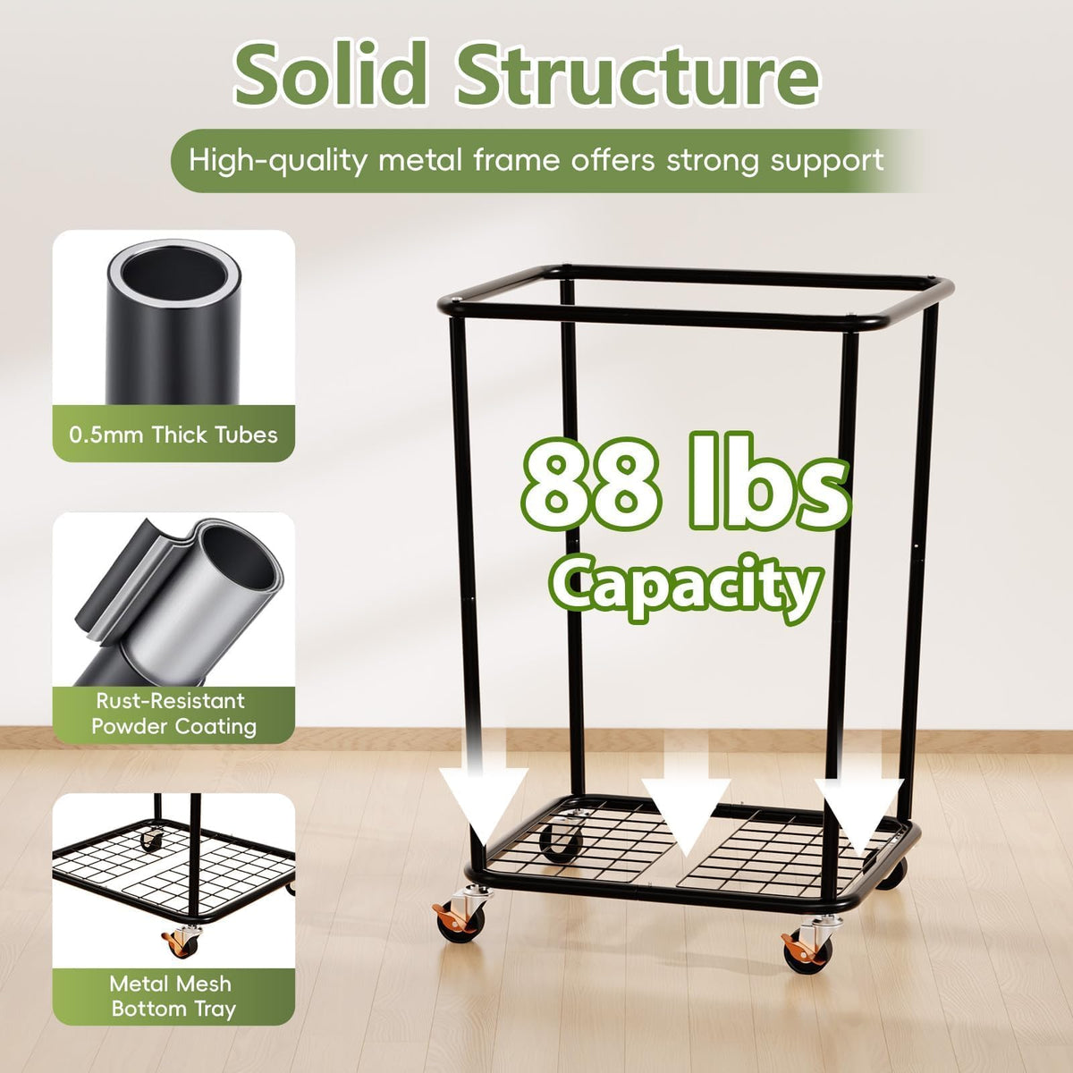 Olldide metal frame and clasps deliver durability and a premium feel.