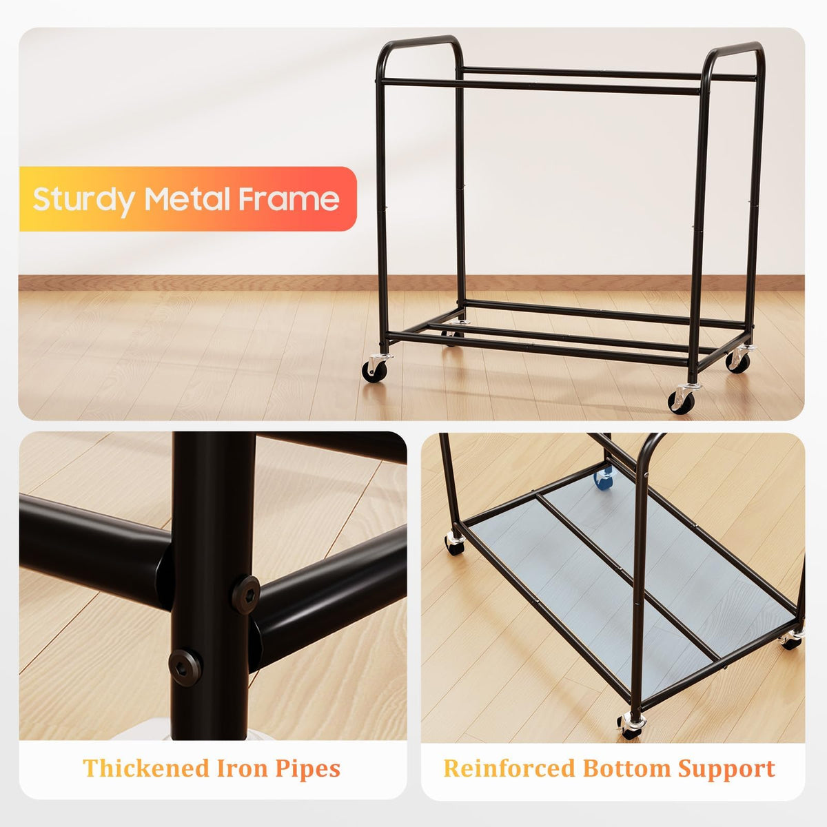 Olldide sturdy metal frame supports long-term use in busy homes.