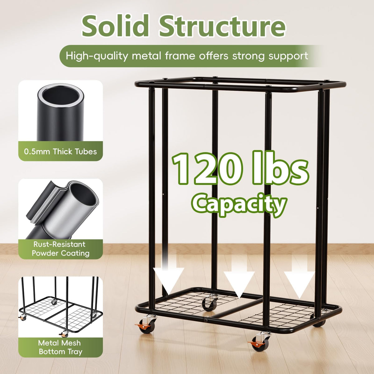 Olldide robust metal frame resists rust for long-lasting use.