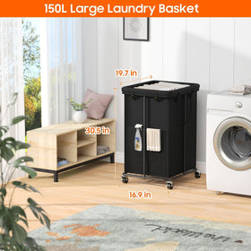 Olldide rolling laundry basket with metal frame stays sturdy during use.