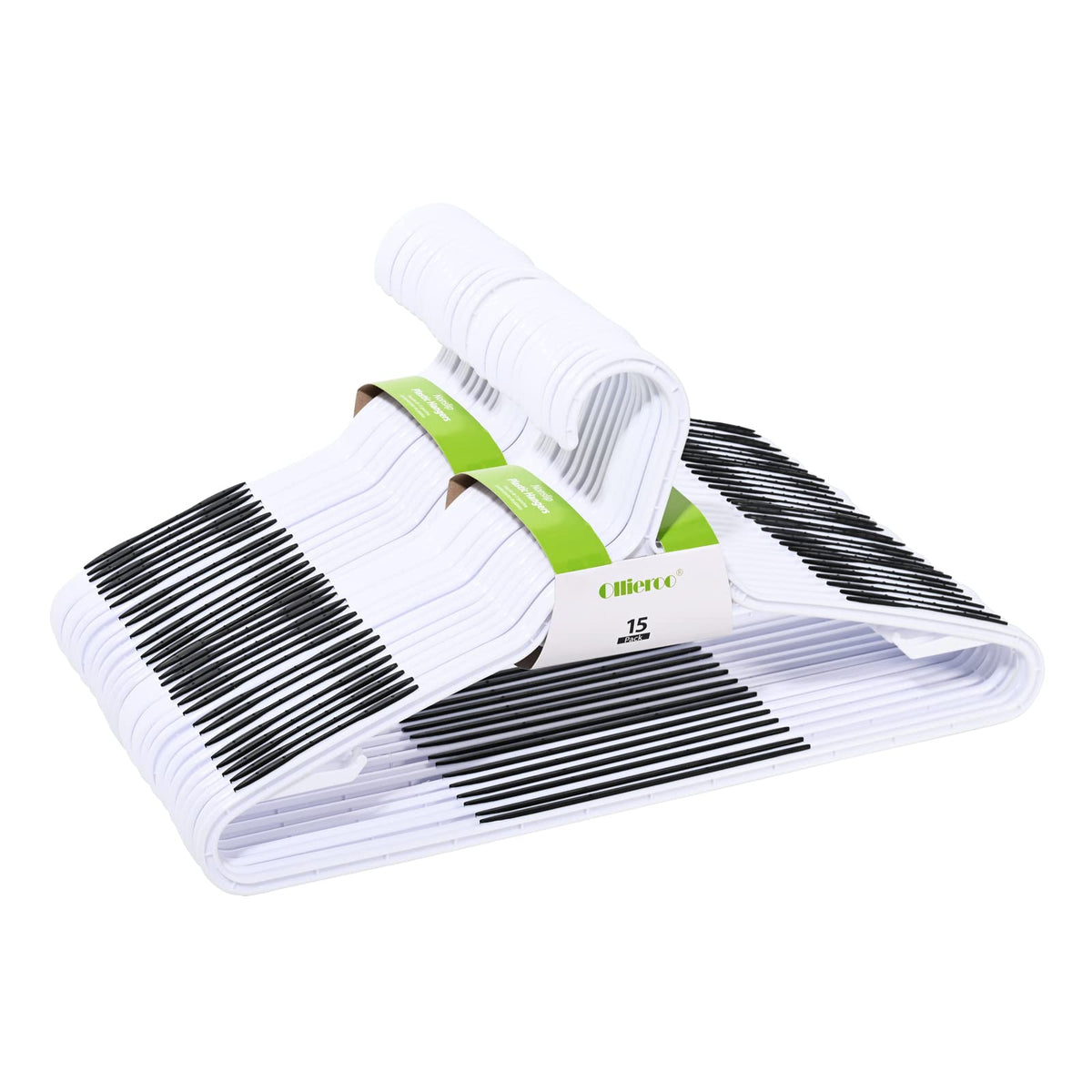 Ollieroo bendable 30-pack hangers maximize closet space and organization.